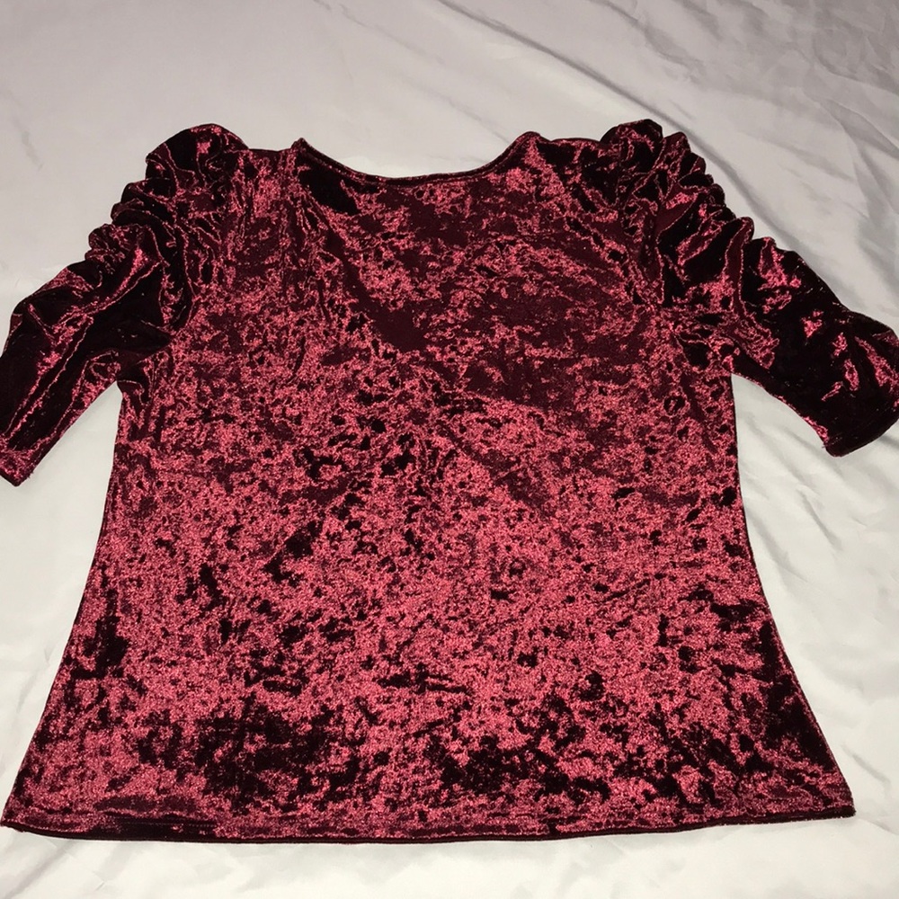 Velvet V- Neck Shirt - Picture 5 of 5